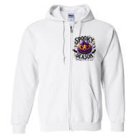 Spooky Season Retro Halloween Pumpkin Full Zip Hoodie