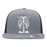 Spooky Skeleton Rib Cage Halloween Costume Decor Flat Bill Trucker Hat