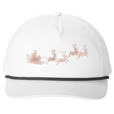 Santa Sleigh Rose Vintage Reindeer Xmas Xmas Winter Gift Snapback Five-Panel Rope Hat