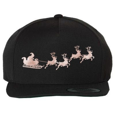 Santa Sleigh Rose Vintage Reindeer Xmas Xmas Winter Gift Wool Snapback Cap