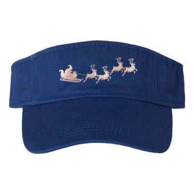 Santa Sleigh Rose Vintage Reindeer Xmas Xmas Winter Gift Valucap Bio-Washed Visor