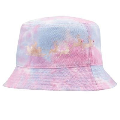 Santa Sleigh Rose Vintage Reindeer Xmas Xmas Winter Gift Tie-Dyed Bucket Hat