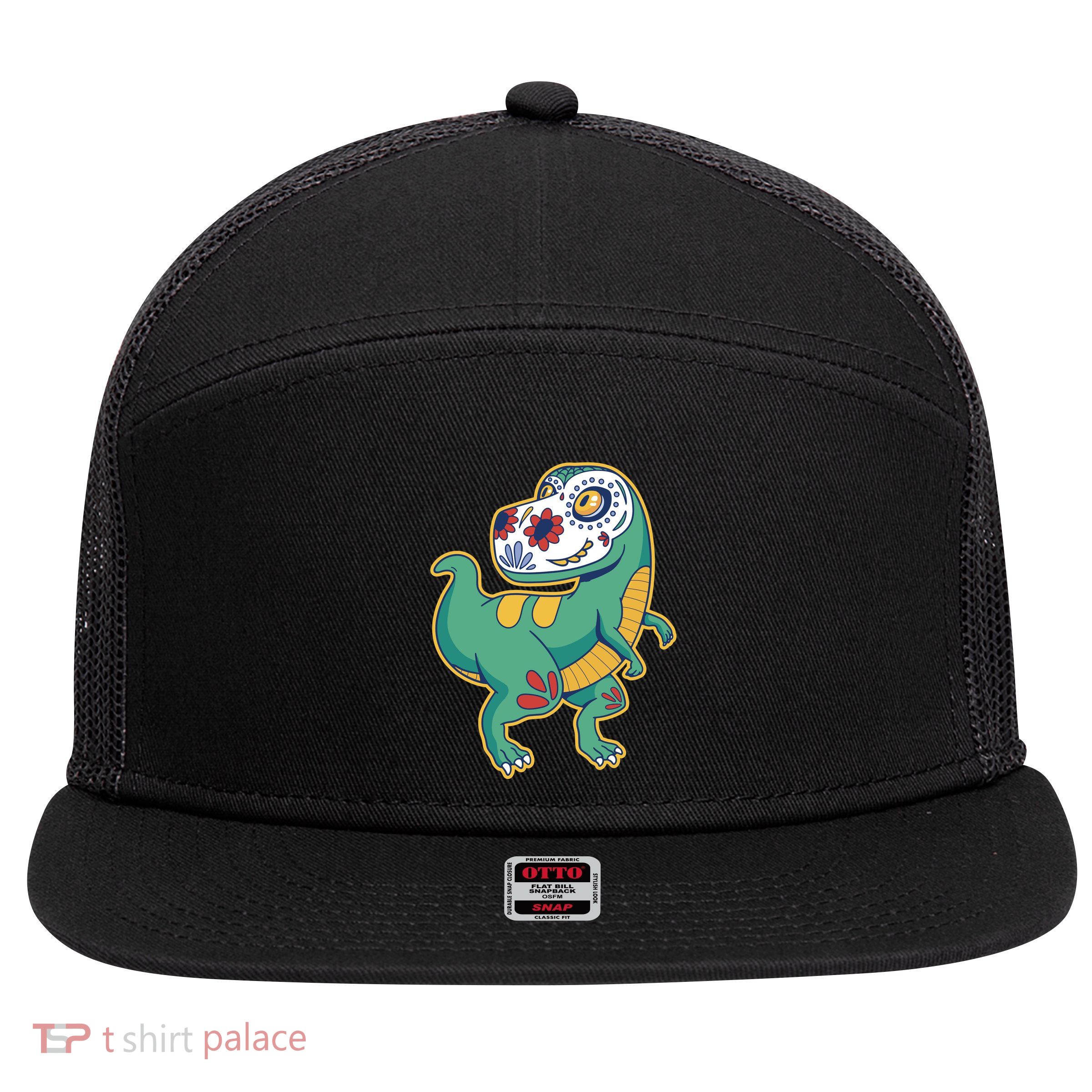 Sugar Skull Rex Cinco De Mayo 7 Panel Mesh Trucker Snapback Hat