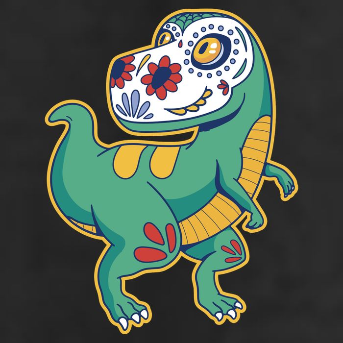 Sugar Skull Rex Cinco De Mayo 7 Panel Mesh Trucker Snapback Hat
