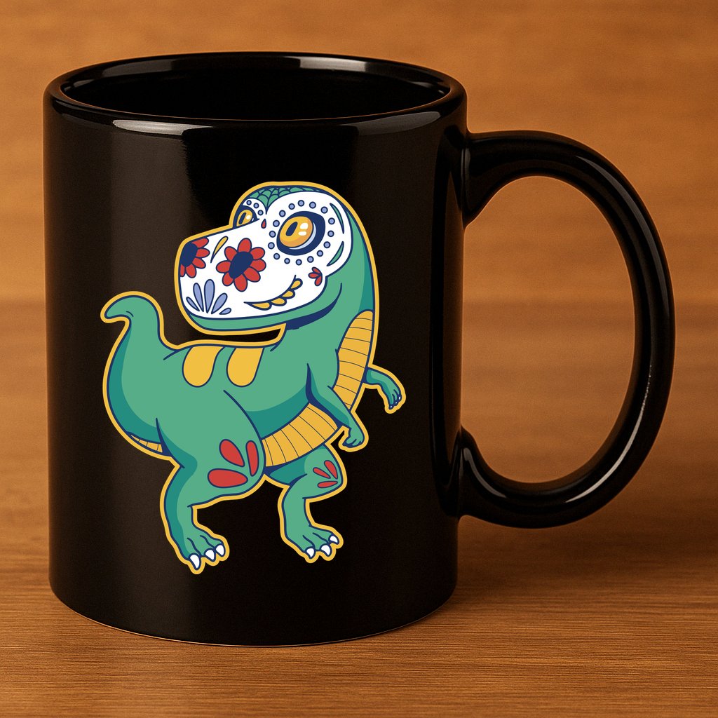 Sugar Skull Rex Cinco De Mayo 11oz C Handle Ceramic Mug