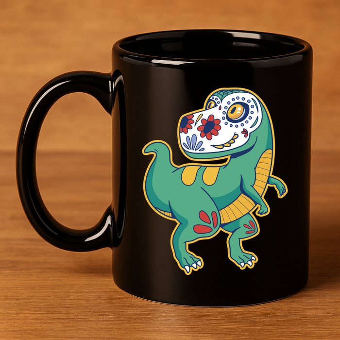 Sugar Skull Rex Cinco De Mayo 11oz C Handle Ceramic Mug