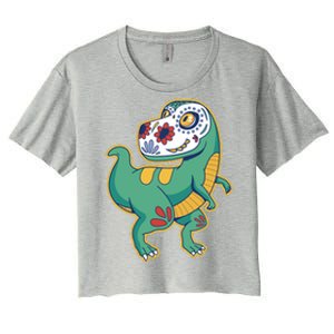 Sugar Skull Rex Cinco De Mayo Women's Crop Top Tee