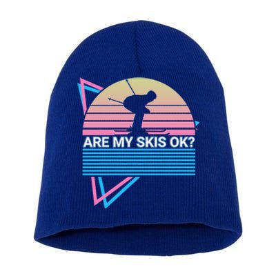 Skiing Ski Retro Are My Skis Ok? Cute Gift Short Acrylic Beanie