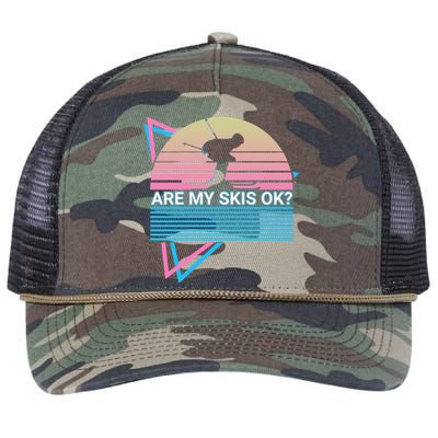 Skiing Ski Retro Are My Skis Ok? Cute Gift Retro Rope Trucker Hat Cap