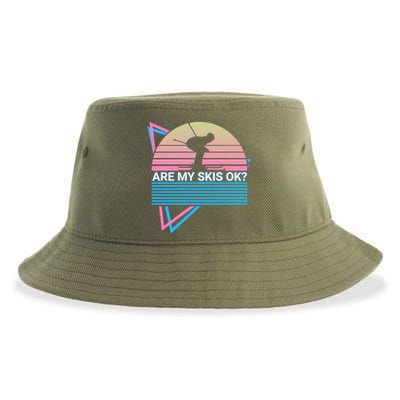 Skiing Ski Retro Are My Skis Ok? Cute Gift Sustainable Bucket Hat