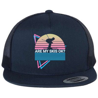 Skiing Ski Retro Are My Skis Ok? Cute Gift Flat Bill Trucker Hat