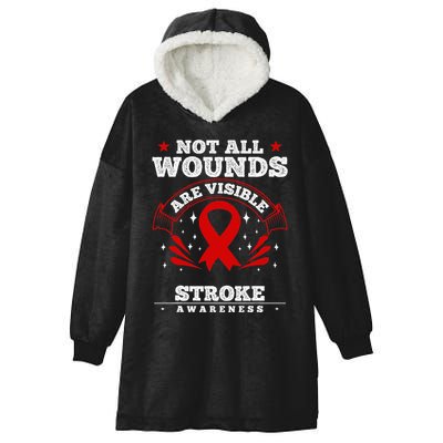 Stroke Survivor  Red Awareness Ribbon Hooded Wearable Blanket