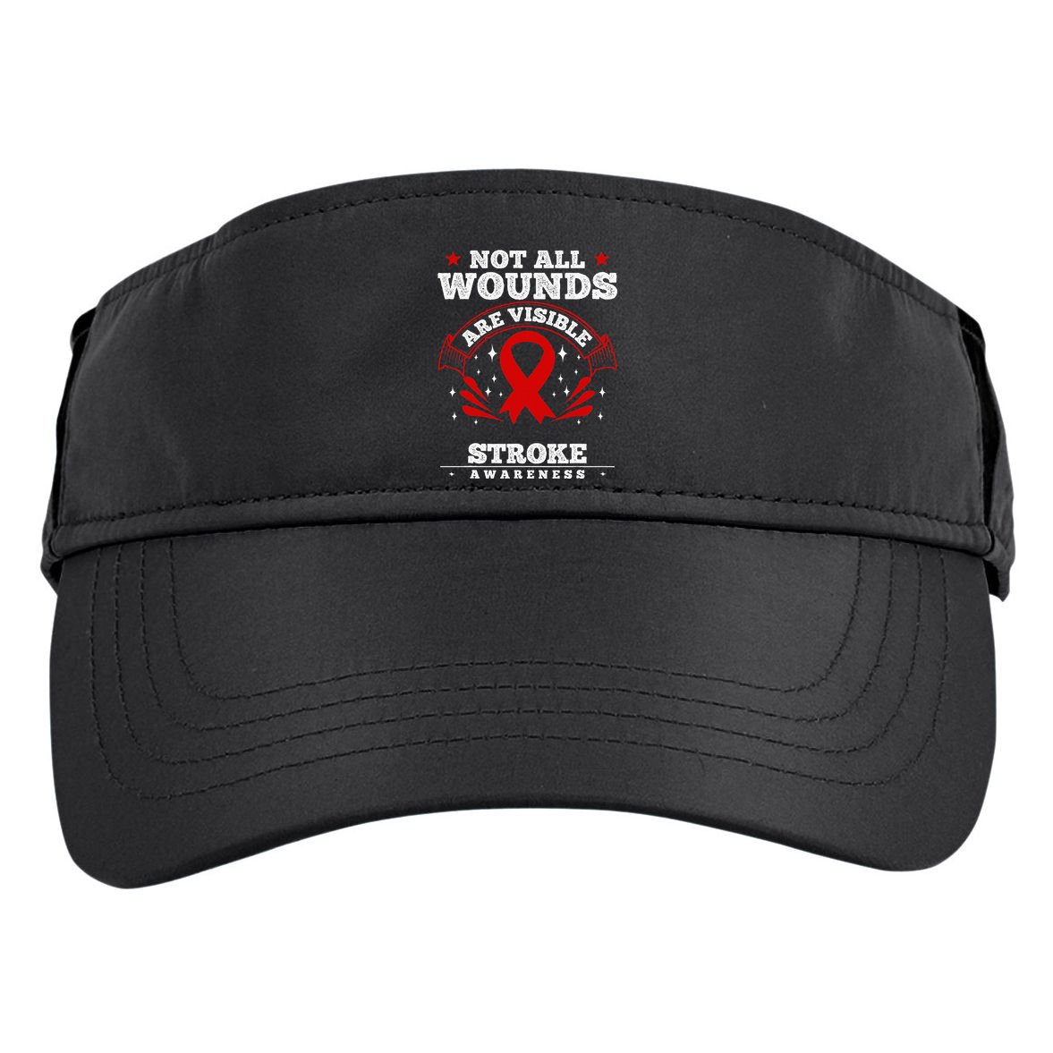 Stroke Survivor  Red Awareness Ribbon Adult Drive Performance Visor