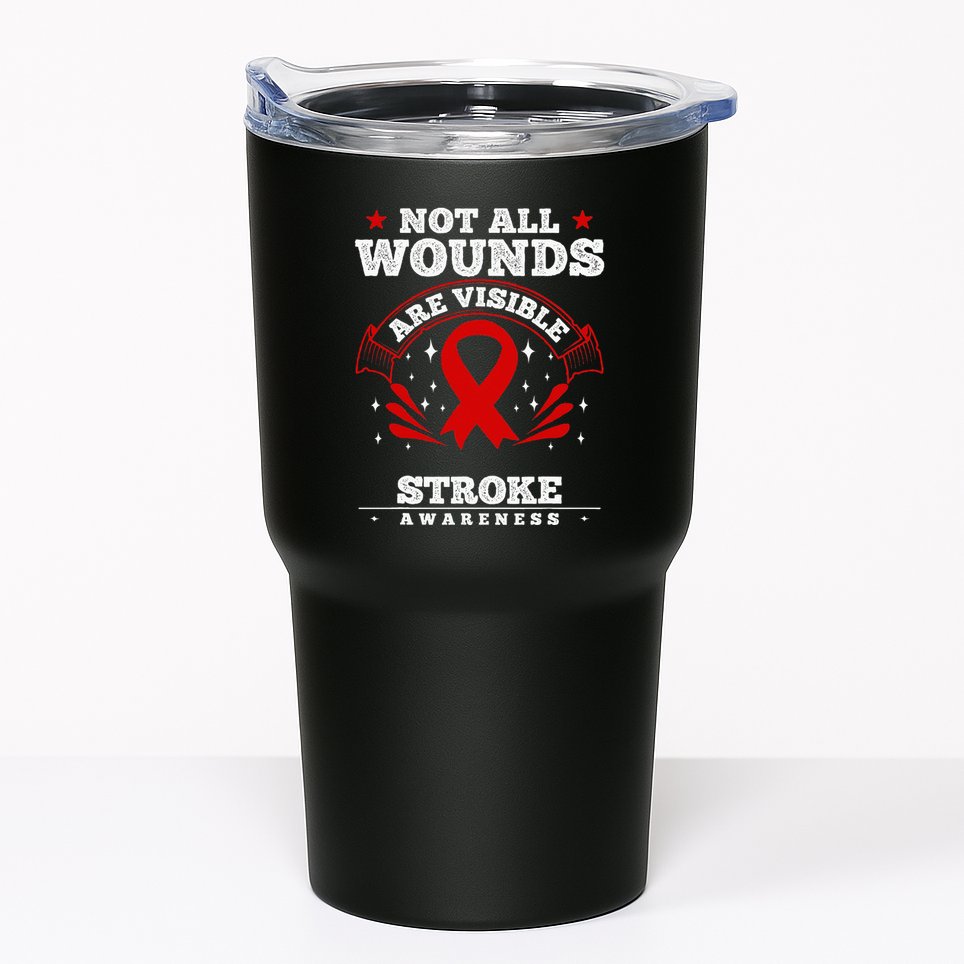 Stroke Survivor  Red Awareness Ribbon Tumbler