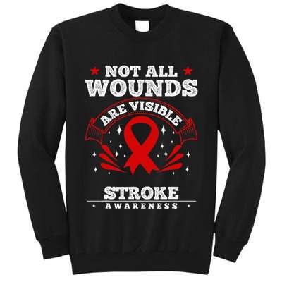 Stroke Survivor  Red Awareness Ribbon Tall Sweatshirt