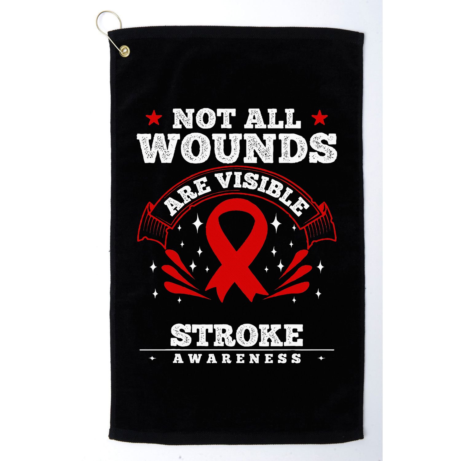 Stroke Survivor  Red Awareness Ribbon Golf Towel