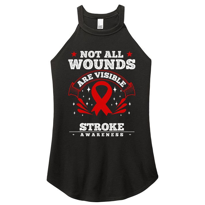 Stroke Survivor  Red Awareness Ribbon Women's Perfect Tri Rocker Tank