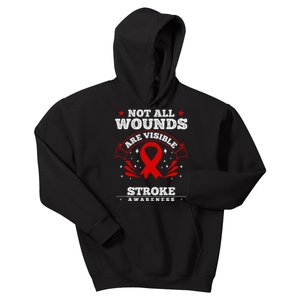 Stroke Survivor  Red Awareness Ribbon Kids Hoodie