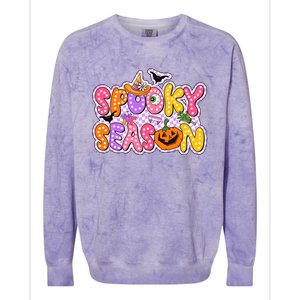 Spooky Season Retro Halloween Colorblast Crewneck Sweatshirt