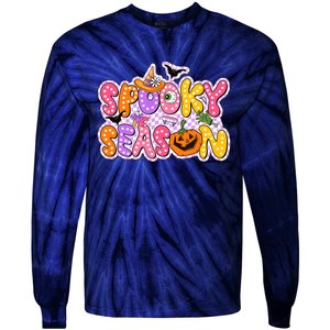 Spooky Season Retro Halloween Tie-Dye Long Sleeve Shirt