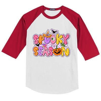 Spooky Season Retro Halloween Kids Colorblock Raglan Jersey