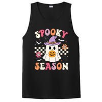 Spooky Season Retro Ghost Holding Pumpkin Halloween PosiCharge Competitor Tank