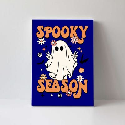 Spooky Season Retro Halloween Party Funny Cute Ghost Pumpkin Gift Canvas