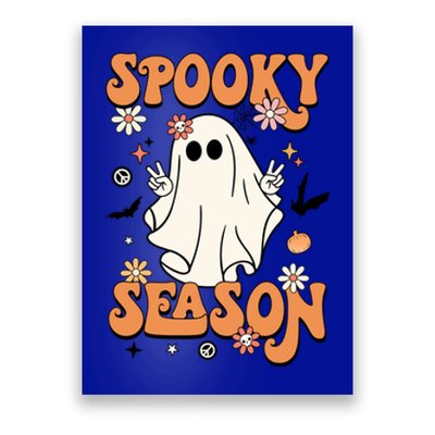 Spooky Season Retro Halloween Party Funny Cute Ghost Pumpkin Gift Poster