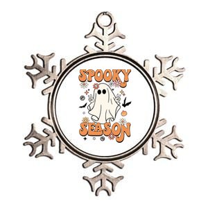 Spooky Season Retro Halloween Party Funny Cute Ghost Pumpkin Gift Metallic Star Ornament