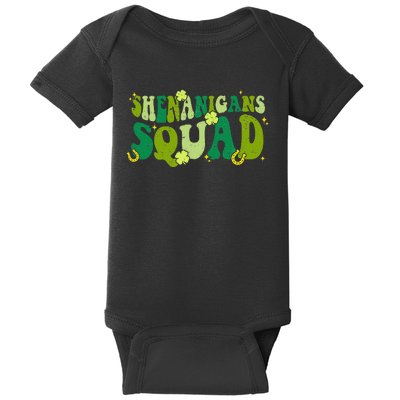 Shenanigans Squad Retro Groovy St Patricks Day Irish Lucky Baby Bodysuit