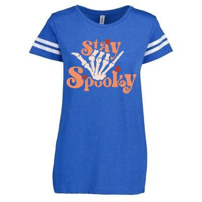 Stay Spooky Skeleton Hand Enza Ladies Jersey Football T-Shirt