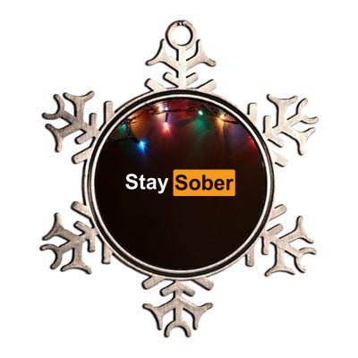 Stay Sober Metallic Star Ornament