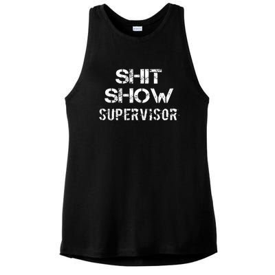 Shit Show Supervisor Funny Mom Boss Manager Teacher Gift Ladies PosiCharge Tri-Blend Wicking Tank