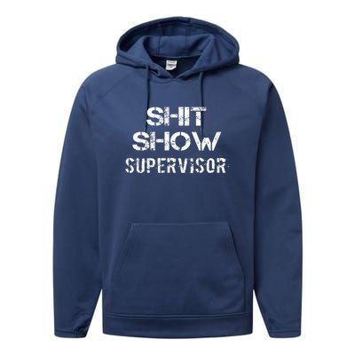 Shit Show Supervisor Funny Mom Boss Manager Teacher Gift Performance Fleece Hoodie