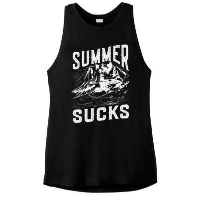 Summer Sucks Snowmobile Rider Gift Ladies PosiCharge Tri-Blend Wicking Tank