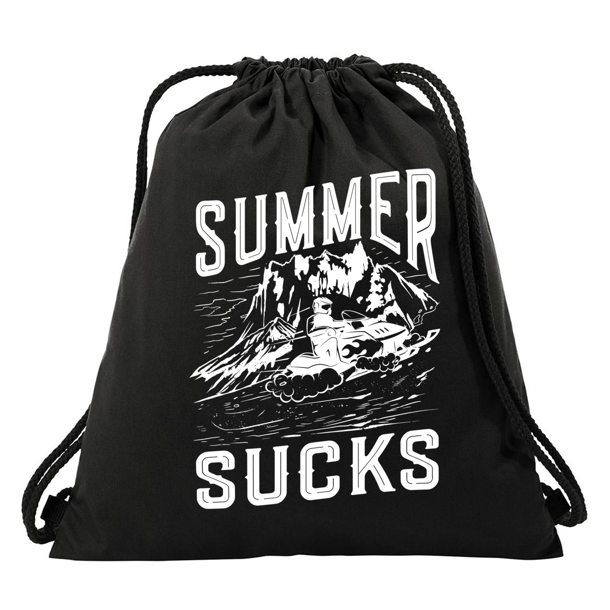 Summer Sucks Snowmobile Rider Gift Drawstring Bag