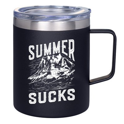 Summer Sucks Snowmobile Rider Gift 12oz Stainless Steel Coffee Mug