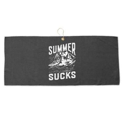 Summer Sucks Snowmobile Rider Gift Large Microfiber Waffle Golf Towel