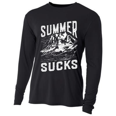 Summer Sucks Snowmobile Rider Gift Cooling Performance Long Sleeve Crew