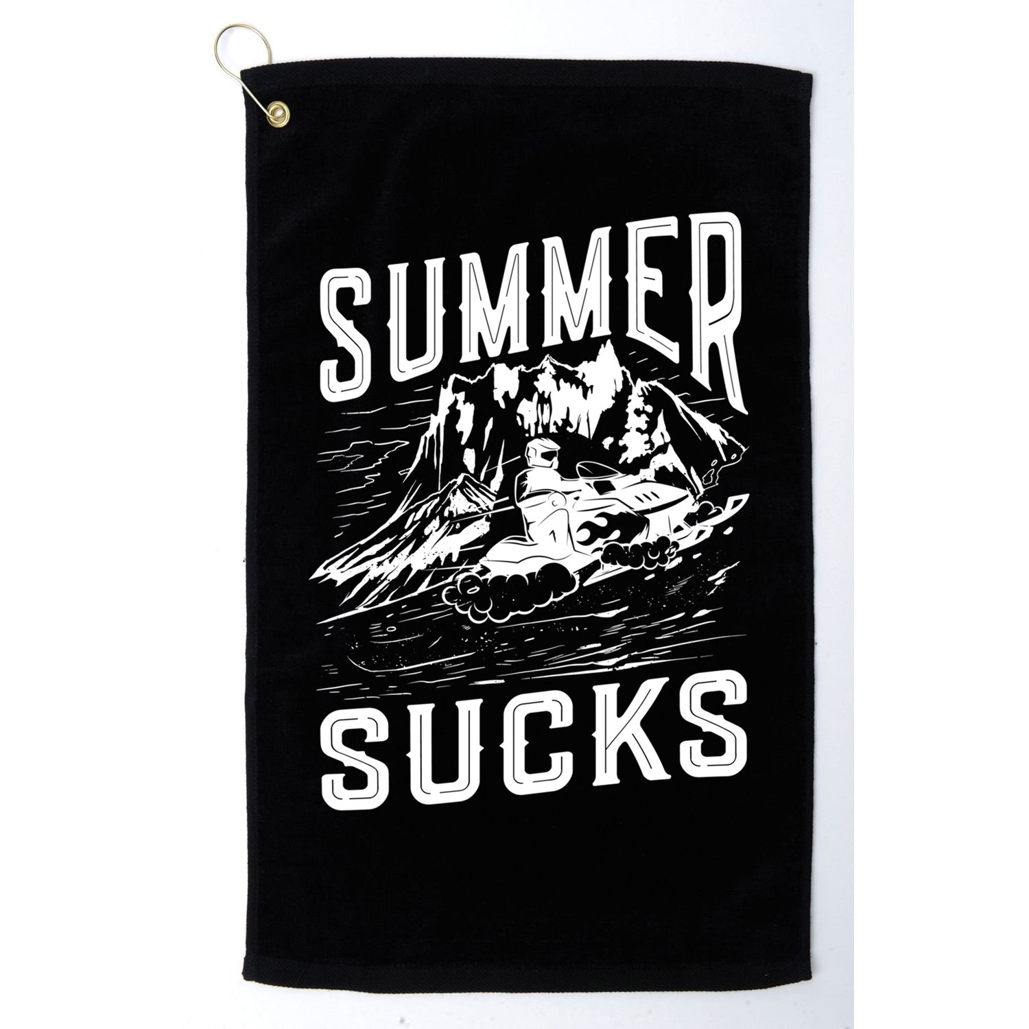 Summer Sucks Snowmobile Rider Gift Golf Towel