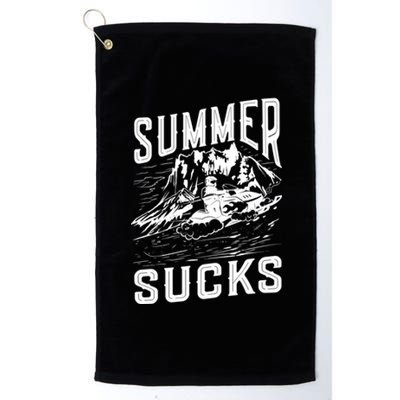 Summer Sucks Snowmobile Rider Gift Platinum Collection Golf Towel