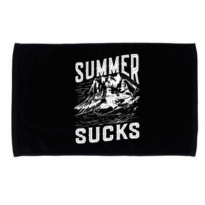 Summer Sucks Snowmobile Rider Gift Microfiber Hand Towel