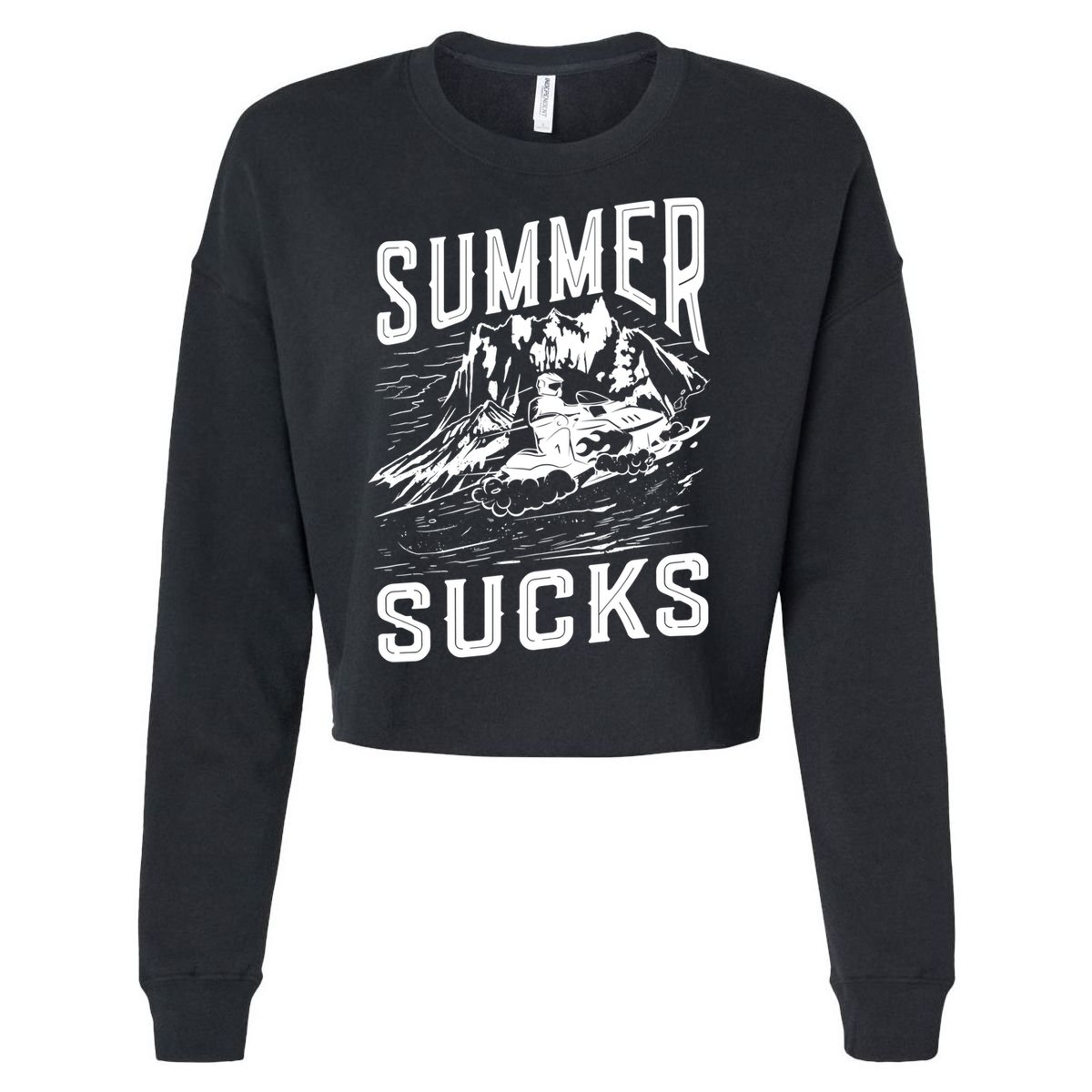 Summer Sucks Snowmobile Rider Gift Cropped Pullover Crew