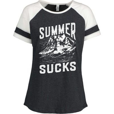 Summer Sucks Snowmobile Rider Gift Enza Ladies Jersey Colorblock Tee