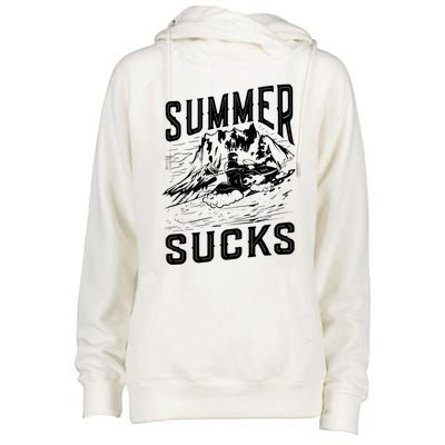 Summer Sucks Snowmobile Rider Gift Womens Funnel Neck Pullover Hood