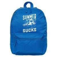 Summer Sucks Snowmobile Rider Gift 16 in Basic Backpack