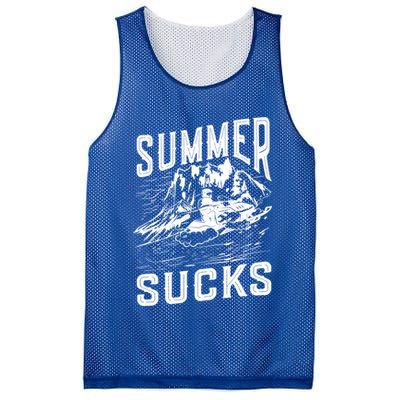 Summer Sucks Snowmobile Rider Gift Mesh Reversible Basketball Jersey Tank