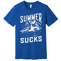 Summer Sucks Snowmobile Rider Gift Premium T-Shirt