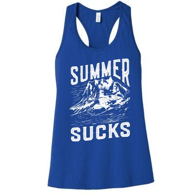 Summer Sucks Snowmobile Rider Gift Women's Racerback Tank