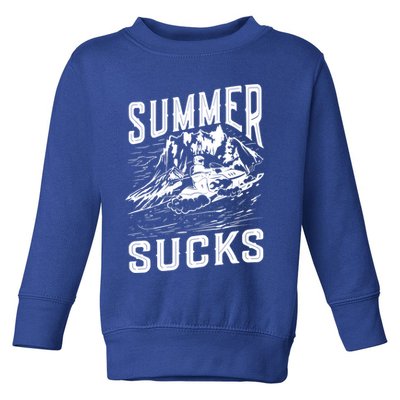 Summer Sucks Snowmobile Rider Gift Toddler Sweatshirt